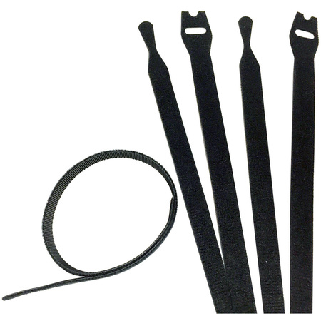 ELECTRIDUCT Hook and Loop Wrap 8" Cable Ties- 200pcs- Black CT-VW-200-BK